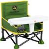 Bright Starts, Rialzo Sedia per Bambini Portatile Pop 'N Sit, Pieghevole, con borsa da viaggio, con Vassoio Rimovibile, John Deree Verde, 6 mesi-3 anni