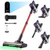 VEVOR Aspirapolvere Senza Fili a Bastone con Potenza Motore 400W 40kPA, per Pavimenti Duri Tappeti e Peli di Animali Domestici, Autonomia 45 Min, Ricaricabile Portatile, Display a LED e 4 Testine