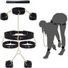YWQJL Accessori Sessuali Sadomaso Manette e Collare Per Coppia Letto Kit Divaricatore Bondage Bdsm Set Bondager Bdsmage Donna Uomo Nere Adulti Morbide Premium in Pelle