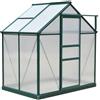 Outsunny Serra da Giardino in Policarbonato 190x132x201cm con Base | Struttura in Alluminio, Serra per Piante, Finestra, Porta Scorrevole