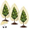 NARYVORA 3 Pezzi Sacco Tessuto Non Tessuto per Piante 80g/m², 80x100cm | Telo Antigelo per Piante con Cerniera e Coulisse, Antistrappo & Riutilizzabile Cappuccio Protezione Piante per Palme