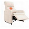 GarveeLife Poltrona Relax elettrica - Massaggio e Riscaldamento - Schienale reclinabile, Poggiapiedi - Imbottitura spessa in tessuto - Soggiorno, camera da letto, ufficio - Bianco EU Standard JJ10-1