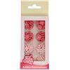 FunCakes Decorazioni di Zucchero Fiori Rosa, Pronti all'Uso per la Decorazione di Torte, Facile per Cupcake, Muffin e Altro, Set e 64