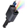 Dripio Caricabatterie USB-C 4-in-1, 66W, retrattile, cavo da 80 cm, colore nero