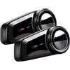 Dripio Auricolare Bluetooth M2 per caschi da moto, confezione da 2, portata di 1000 metri, impermeabile