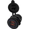 Dripio Caricabatterie USB duale, con tecnologia Quick Charge 3.0, compatibile con veicoli a 12/24V (auto, imbarcazioni)