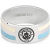The Gift Scholars Official Licensed Stainless Steel 2 Colour Stripe Band Ring - Mens/Unisex Football Fan Gift