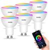 EXTRASTAR Lampadine LED GU10 Wi-Fi 6W, compatibili con Alexa e Google Home, lampadine dimmerabili a colori Wi-Fi GU10 RGB 2700-6500K, confezione da 6