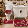 Generic Set di 3 tappeti da bagno con citazione natalizia bassotto | Tappetino da bagno per amanti dei bassotti, maglione invernale, stampa con fiocchi di neve, decorazione per il bagno