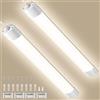 papasbox Confezione da 2 tubi fluorescenti a LED da 90 cm, resistenti all'umidità, 30W, plafoniera a LED | IP65, impermeabile, luce bianca neutra 4500K, ideale per cantina, officina e cucina