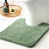 MIULEE Tappeto in Microfibra per WC a U 1 Pezzo Verde 50x50 cm | Tappetino Bagno Assorbente, Antiscivolo, Morbido Peluche | Tappeti per Bagno con Ritaglio per Toilette