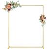 Utensy Struttura per arco di matrimonio, rettangolare, con piede, grande arco d'uva in metallo dorato, per matrimoni, feste, cerimonie, supporto decorativo per palloncini, eventi e sfondo (1,5 x 2 m)