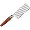 PACKOVE Acciaio Inox Coltello Ondulato per Patate Manico in Legno | Taglio a Onde per Patatine Fritte e Patate, Compatibile Blocchi di Formaggio, Colore Argento