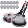 Yolando Testa di Scopa Elettrica per Dyson V11 V10 V8 V7 Aspirapolvere, Testa di Mocio di Pulizia a Sgancio Rapido per Parquet Pavimenti Duri, con Serbatoio Acqua e 12 Tamponi (Mop Head)