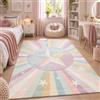 Pergamon Tappeto Bambini Maui Kids Rainbow Star Stella Pastello Cameretta