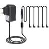 Vexnaro Adattatore per Pedali, 9V Alimentatore Pedale Chitarra, con Cavo Daisy Chain 5 Vie, Compatibile con BOSS Effetti, per Più Pedali, Prove, Casa, Studio, Palco e Live