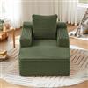 MOHUANG Divano chaise longue moderno senza ossa in velluto a coste, comodo divano letto / poltrona relax senza montaggio, poltrona sdraio per soggiorno, ufficio e appartamento, verde