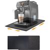 Zuuyye Tappeto Macchina caffè 2 pz, Silicone+Feltro, 48x30 cm, Nero | Set 2 pezzi, resistente 260°C, scorrimento morbido, combinabile, per macchine caffè automatiche, lavabile