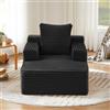 MOHUANG Divano chaise longue moderno senza ossa in velluto a coste comodo divano letto poltrona relax senza montaggio Poltrona sdraio per soggiorno, ufficio e appartamento, nero
