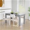 EDNRSOG Tavolo da pranzo rettangolare, grigio cemento, 140 x 74,5 x 76 cm | Robusto e stabile, facile da pulire con un panno umido, adatto per sala da pranzo e cucina