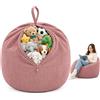 Wapasezyar Pouf per bambini, 85 x 110 cm, con chiusura lampo, decorazione e ordine, rosa