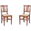 Liberoshopping Sedie Cucina in Legno faggio massello tre fasce Stile Classico LAURA Set da 2 Pezzi (Ciliegio seduta imbottita)
