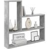vidaXL Scaffale da parete Grigio Cemento 60 x 11 x 60 cm