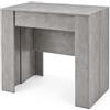 MEGAOFFERTE.IT Tavolo Consolle Allungabile 300 Cm Fino A 14 Posti Tavolo Trasformabile Salvaspazio Con 5 Prolunghe Integrate In Melaminico Antigraffio Sala Da Pranzo E Soggiorno (Grigio Cemento)