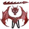 Hravox Costume Da Drago 3D, alis Di Drago, Coda Di-Drago, Set Di Costume Da Dragos | alis Da Drago 3D E Coda Di Drago Con Maschera, Costume Da Dinosauro Per Bambini Per Carnevale E Giochi Di Ruolo
