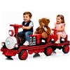 Mondial Toys Trenino Elettrico 12V per Bambini 2 Posti con Ruote in Gomma Eva Vagone Posteriore Extra per Terzo Bambino Treno USB Luci LED 2 Velocità e Dispositivo Antiribaltamento fino a 60 KG (Rosso)