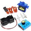 YUNIQUE GREEN-CLEAN-POWER - Kit Tester Servomotori RC con Micro Servo SG90 9g 180° | Servo Tester Controller 3 Modalità | Portabatterie 4 AA con Connettore JR | Modellismo e Robotica