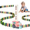 KBIBCK Set di giocattoli Domino con 200 mattoncini da costruzione, dominino automatico con luce e suono, giocattolo educativo automatico, regalo per ragazze e ragazzi (rosa)