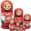 Tapallmy Bambole russe che nidificano da 7 pezzi Bambole matrioska dipinte a mano - Design ragazza fazzoletto 8, 27 pollici/21 cm di altezza