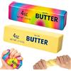 xinrongda Butter Squishy, 2 palline antistress in poliuretano massiccio con burro | Crunchy Squishy - Giocattolo antistress sensoriale Squishy Fidget Toys, palla da schiacciare per alleviare lo stress