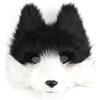 Sjfbebsy Maschere Therian, Maschera Therian Wolf Maschera pelosa realistica con denti di 3D in bianco e nero 9, 84x10, 63 pollici