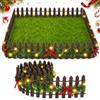 KATELUO Mini Recinzione per Giardino, 90 x 5 cm Mini Staccionata in Legno con Luci, Recinzione in Miniatura per Natale, Decorazioni da Giardino Miniatura per Giardino Delle Fate, Casa Delle Bambole, Bonsai