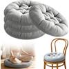 Waufoae Set di 4 cuscini rotondi per sedia, 40 cm, spessi, per interni, esterni, cucina, giardino, sala da pranzo, soggiorno, studio, grigio scuro
