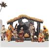 Xujuika Set Presepe Completo | Villaggio Natalizio | Statuine Presepe Natività | Set Di 12 Pezzi Per Presepe Di Natale | Capanna, Decorazione Del Soggiorno