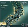 Lumineo CLUSTER - Catena luminosa con 3000 LED, 28 m, oro morbido, dimmerabile in 5 modalità, con timer 8 ore, IP44 per esterni e interni, lunghezza totale 33 m con cavo di alimentazione da 5 m
