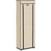 vidaXL Scarpiera con Rivestimento in Tessuto Crema 57x29x162 cm