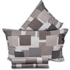 Smart Deco Home Completo letto lenzuola federe letto stampa fantasia 100% Cotone Made in Italy MATRIMONIALE COSMO BEIGE