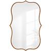 SHYFOY Specchio da Parete Moderno, 90 x 60 cm, Grande Specchio da Bagno Oro, Specchio Ondulato Asimmetrico con Cornice in Legno Smerlato, Specchio da Parete Dorato per Soggiorno