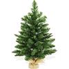 BOP Albero Di Natale Pinetto Argo 60 Cm, Fogliame Folto e Realistico In PVC, Base In Juta | Albero Di Natale Piccolo Da Appoggio Già Pronto | Alberello Artificiale Slim Salvaspazio Da Tavolo