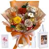 Hanavery Bouquet di Rose Stabilizzate con Vaso, Rosa Eterna, Regalo Donna Compleanno | Mazzo di fiori stabilizzati per Mamma o Moglie, Idee regalo per Compleanno, Anniversario, San Valentino, Festa della Mamma