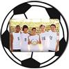 Generic Cornice portafoto in legno a forma di pallone da calcio, decorazione rotonda da 20,3 cm, con supporto, porta foto a tema sportivo per scrivania, camera da e soggiorno, regalo decorativo per gli