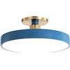 ITOSUI Macaron Plafoniera a LED Rotonda, Plafoniere Moderne in Ferro Battuto Illuminazione a Soffitto a Semi Incasso per Camera dei Bambini, Camera da Letto, Corridoio,Blu+Bianco Freddo-50cm 40W