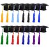 SLAXJNE 16 Pezzi Decorazione Bottiglia di Vino Tappo da Laurea Mini Cappello Nappa per Feste