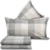 Smart Deco Home Completo letto lenzuola federe letto stampa fantasia 100% Cotone Made in Italy MATRIMONIALE QUADRI GRIGIO