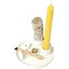 Taurion Porta incenso in ceramica 5 in 1: bruciatore di incenso multifunzione per Palo Santo, salvia, bastoncini di incenso e coni di incenso fatto a mano per yoga, meditazione, zen