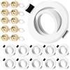 URing Faretti LED da Incasso per Cartongesso, Rotondo Bianco, Alluminio | Orientabili a 30° , con Portalampada GU10, 68-75mm, Cornice Portafaretto per lampade a LED e Alogene, Set di 10
